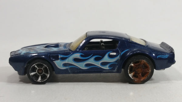 2013 Hot Wheels HW Work Shop Muscle Mania '73 Pontiac Firebird Trans Am Metalflake Dark Blue Die Cast Toy Muscle Car Vehicle