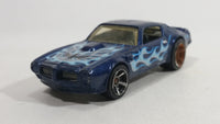 2013 Hot Wheels HW Work Shop Muscle Mania '73 Pontiac Firebird Trans Am Metalflake Dark Blue Die Cast Toy Muscle Car Vehicle