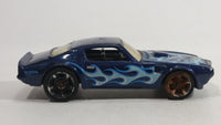 2013 Hot Wheels HW Work Shop Muscle Mania '73 Pontiac Firebird Trans Am Metalflake Dark Blue Die Cast Toy Muscle Car Vehicle