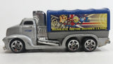 2002 Hot Wheels Haulers Diabolical Doctor Fraser's Lazers Cargo Truck Silver Grey and Blue Die Cast Toy Car Vehicle