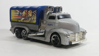 2002 Hot Wheels Haulers Diabolical Doctor Fraser's Lazers Cargo Truck Silver Grey and Blue Die Cast Toy Car Vehicle