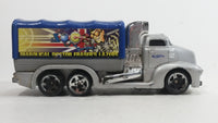 2002 Hot Wheels Haulers Diabolical Doctor Fraser's Lazers Cargo Truck Silver Grey and Blue Die Cast Toy Car Vehicle