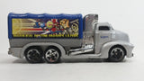 2002 Hot Wheels Haulers Diabolical Doctor Fraser's Lazers Cargo Truck Silver Grey and Blue Die Cast Toy Car Vehicle