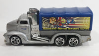 2002 Hot Wheels Haulers Diabolical Doctor Fraser's Lazers Cargo Truck Silver Grey and Blue Die Cast Toy Car Vehicle