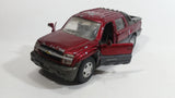 2001 New Ray 2002 Chevrolet Avalanche Truck Dark Red and Grey Die Cast Toy Car Vehicle with Opening Doors