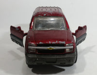 2001 New Ray 2002 Chevrolet Avalanche Truck Dark Red and Grey Die Cast Toy Car Vehicle with Opening Doors