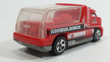 2010 Hot Wheels Rapid Response Ambulance Red Die Cast Toy Car Emergency Rescue Vehicle