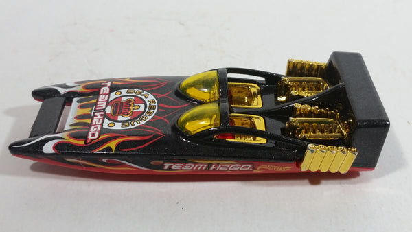 2015 Hot Wheels City Rescue H2GO Black Red Gold Die Cast Toy Speed Boat Watercraft Vehicle