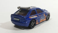 2011 Hot Wheels Wall Tracks Ford Escort Rally #71 Metallic Blue Die Cast Toy Car Vehicle