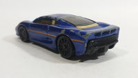 2007 Hot Wheels Exotics Jaguar XJ220 Metallic Dark Blue Die Cast Toy Car Vehicle