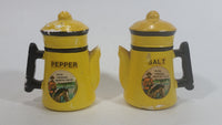 Vintage RCMP Royal Canadian Mounted Police Hand Painted Ceramic Kettle Shaped Salt and Pepper Shakers Princeton, B.C. Travel Collectible