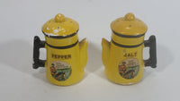 Vintage RCMP Royal Canadian Mounted Police Hand Painted Ceramic Kettle Shaped Salt and Pepper Shakers Princeton, B.C. Travel Collectible