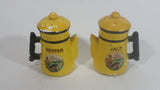 Vintage RCMP Royal Canadian Mounted Police Hand Painted Ceramic Kettle Shaped Salt and Pepper Shakers Princeton, B.C. Travel Collectible