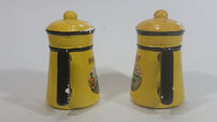 Vintage RCMP Royal Canadian Mounted Police Hand Painted Ceramic Kettle Shaped Salt and Pepper Shakers Princeton, B.C. Travel Collectible