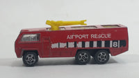 Vintage 1980s Corgi Juniors Chubb Fire Truck Airport Rescue 8 Red Die Cast Toy Car Firefighting Vehicle