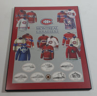 NHL Ice Hockey Team Montreal Canadiens Jersey History Hardboard Wall Plaque Hanging Sports Collectible 8" x 10"