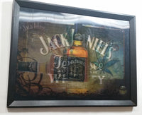 Jack Daniel's Old No. 7 Brand Tennessee Whiskey Woman in Bikini Billiards Pool Marijuana Weed 3D Hologram 12 1/2" x 16" Framed Sign