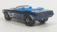 2014 Hot Wheels HW Workshop Heat Fleet '69 Camaro Convertible Dark Blue With Flames Die Cast Toy Car Vehicle