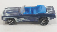 2014 Hot Wheels HW Workshop Heat Fleet '69 Camaro Convertible Dark Blue With Flames Die Cast Toy Car Vehicle