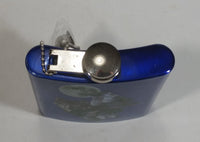 Spoontiques Beautiful 3 Wolves Howling at Full Moon Metallic Blue Stainless Steel Pocket Flask