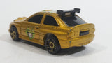 2003 Hot Wheels Flamin' Ford Escort Rally #5 Gold Die Cast Toy Car Vehicle