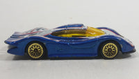 2000 Hot Wheels World Racers 2 Porsche 911 GTI - 98 #27 Metallic Blue and White Die Cast Toy Car Vehicle