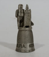 Kennedy Space Center Florida Pewter Metal Thimble With Astronaut and Shuttle