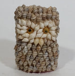 Vintage Uniquely Decorated Owl Covered in Seashells 2 1/4" Tall Figure Florida Souvenir Collectible