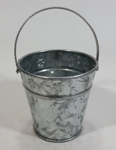 Hosley Cute Little Flower Themed 2 1/2" Tall Galvanized Metal Pail