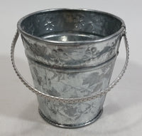 Hosley Cute Little Flower Themed 2 1/2" Tall Galvanized Metal Pail