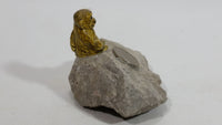 Gibraltar 5 Pence Monkey Macaque Sitting on Rock with Coin Decorative Figure Souvenir Travel Collectibles