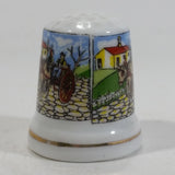 Algarve Portugal Porcelain Gold Trimmed White Thimble Souvenir Travel Collectible