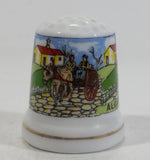 Algarve Portugal Porcelain Gold Trimmed White Thimble Souvenir Travel Collectible