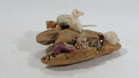 Ucluelet, B.C. Vancouver Island Petrified Wood with Sea Shells and Albino Mouse Ornament Souvenir Travel Collectible