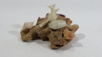 Ucluelet, B.C. Vancouver Island Petrified Wood with Sea Shells and Albino Mouse Ornament Souvenir Travel Collectible