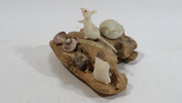 Ucluelet, B.C. Vancouver Island Petrified Wood with Sea Shells and Albino Mouse Ornament Souvenir Travel Collectible