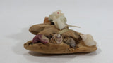 Ucluelet, B.C. Vancouver Island Petrified Wood with Sea Shells and Albino Mouse Ornament Souvenir Travel Collectible