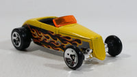 2005 Hot Wheels '33 Ford Yellow with Flames Die Cast Toy Car Hot Rod Vehicle