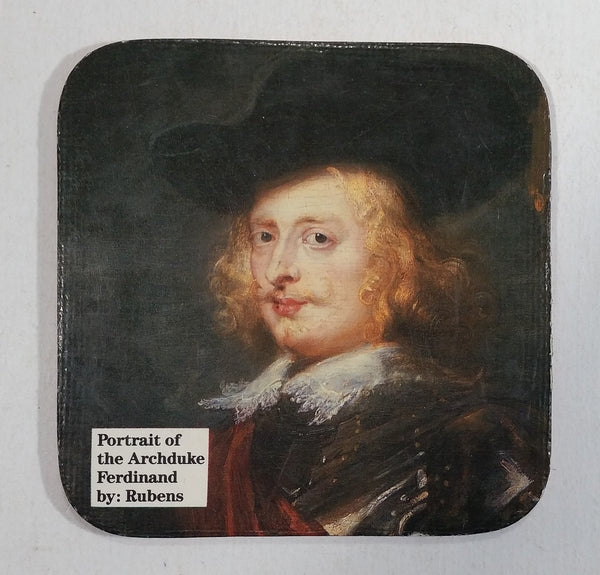 Vintage Portrait of the Archduke of Ferdinand Cork Backed Drink Coaster