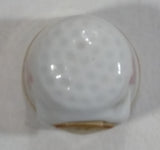 Les Îles de la Madeleine Quebec Porcelain Gold Trimmed White Thimble Souvenir Travel Collectible