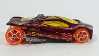 2012 Hot Wheels Thrill Racers Volcano Sling Shot Metallic Burgundy Red #5 Die Cast Toy Car Vehicle