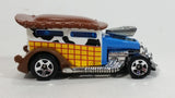 2010 Hot Wheels Disney Pixar Toy Story 3 Woody Wagon Blue Yellow White Die Cast Toy Character Car Vehicle