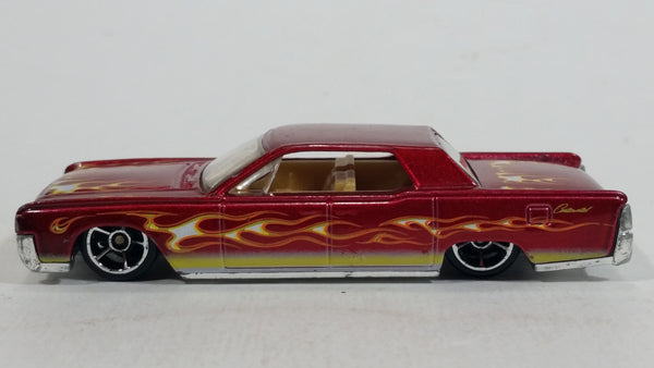 2010 Hot Wheels Race World Volcano '64 Continental Metalflake Candy Apple Red Die Cast Toy Muscle Car Vehicle