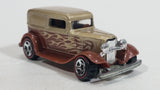 2008 Hot Wheels All Stars '32 Ford Delivery Truck Metalflake Pale Gold & Brown Red Line Die Cast Toy Car Vehicle