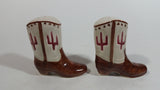 Vintage Cowboy Boot Shaped Ceramic Salt and Pepper Shakers