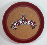 Rickard's Red Beer Round Circular Cork Lined Heavy Hard Plastic Beverage Serving Tray Pub Bar Lounge Man Cave Collectible