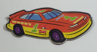 1990s Walter Lantz Woody Woodpecker Guess Who? Woody #1 Orange and Yellow Race Car Shaped Magnet