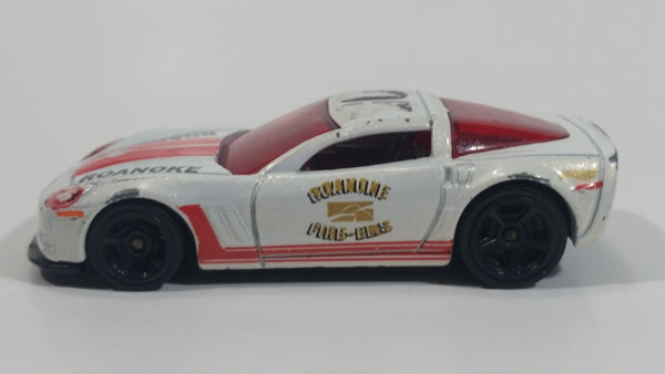 2012 Hot Wheels HW Main Street '11 Corvette Grand Sport Roanoke Fire-EMS White Die Cast Toy Sports Car Vehicle