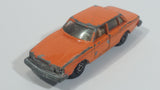 Extremely Rare HTF Vintage 1970s Yatming Volvo 244 DL No. 1058 Orange Die Cast Toy Car Vehicle with Opening Doors - Hong Kong