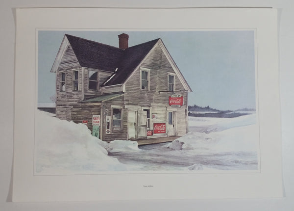 Vintage 1972 Tom Anthes Coca-Cola Abandoned Littles Grocery Store Print Sign Lithograph No Frame Just the Print 9 3/8" x 14 3/8"